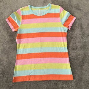Lands' End Striped Short Sleeve Scoop Neck Tee Shirt Women's SMALL 6/8